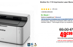 Imprimante Laser Brother HL-1110 à 39,99 €
