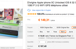 iPhone 5C reconditionné à 149 €