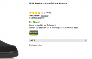 Basket Nike Son of Force à 39,99 € sur Cdiscount