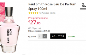 Parfum Paul Smith Rose 100ml à 27,80 € (-65%)