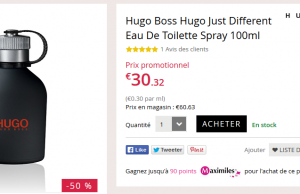 Parfum Hugo Boss Just Different 100 ml à 30 € (-50%)