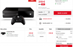 Xbox One à 303 € sur Auchan.Fr
