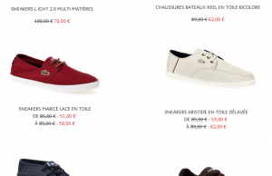 Chaussures et baskets Lacoste en soldes sur la boutique officielle