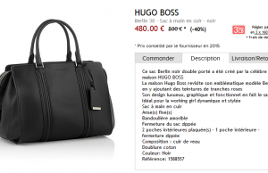 Sac à main Hugo Boss Berlin 30 à 480 € au lieu de 850 € (-40%)