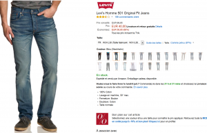 Levi’s 501 à 40 € sur Amazon + livraison gratuite