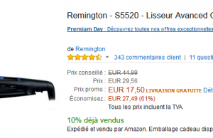 Lisseur Remington à 15,50 € au lieu de 44,99 € (-61%) sur Amazon