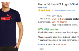 T-shirt Puma bleu homme à 5,50 € – Premium Day Amazon