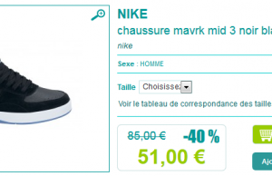 Basket Nike en promotion (-40%)