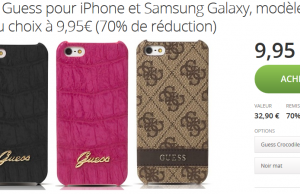 Groupon : housses Guess pour iPhone et Samsung Galaxy à 9,95 € au lieu de 32,90 € (-70%)