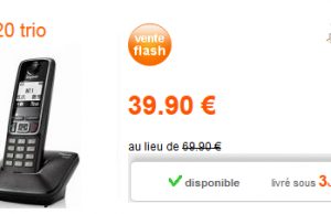 Vente Flash Orange : 3 téléphones fixes Gigaset A420 à 39,90 € au lieu de 69,90 €