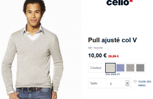 Pull Celio à 10 € au lieu de 29,99 € (taille L et XL uniquement)