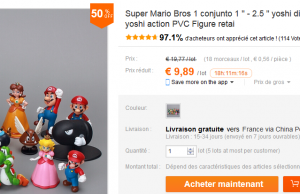 18 figurines Super Mario Bros à 9,89 € (livraison gratuite)