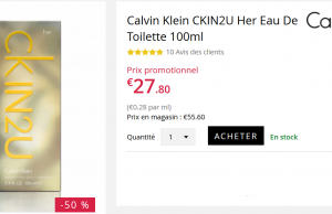 Parfum pour femme Calvin Klein IN2U her 100 ml à 27,80 € (-50%)