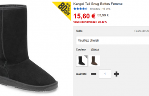 Boots de marque Kangol à 21,59 € (livraison incluse) au lieu de 53,99 € (-60%)