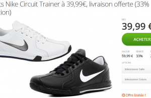 Basket Nike Circuit Trainer à 39,90 € sur Groupon