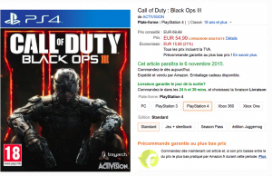 Précommande Call of Duty Black Ops III sur Amazon