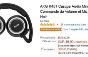 2 casques audio en promotion sur Amazon : Sony MDR-V55B à 40,99 € (-41%) et AKG 451 à 39,90 € (-60%)