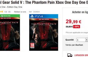 [Black Friday] Metal Gear Solid 5 The Phantom Pain sur PS4 et Xbox One à 29,99 € chez Auchan (Livraison gratuite)