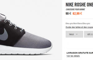 Nike Store : 4 paires de baskets en promotion