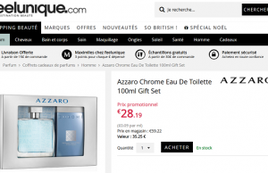 Parfum Azzaro Chrome 100ml + Gel Douche 200 ml à 28 €