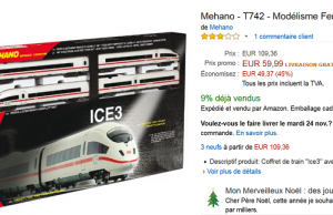 Train électrique Mehano  à 59,99 € au lieu de 109 € sur Amazon