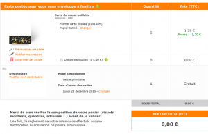 Une carte de vœux personnalisée offerte expédiée gratuitement où vous le souhaitez