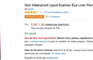 La meilleure vente des Eyeliners sur Amazon à 1,30 € + livraison gratuite