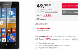 Nokia Lumia 435 à 29,90 € (remise + offre de remboursement)
