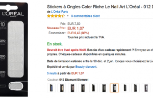Des stickers à ongles L’Oréal Color Riche Nail Art à partir de 1,32 € (- 86%) !