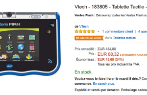 Tablette tactile VTech Storio Max à seulement 66 € au lieu de 134 €