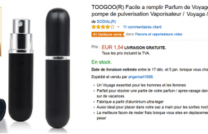 Vaporisateur de parfum rechargeable à 1,54 € (livraison gratuite)