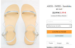 Asos : Sandale femme en cuir à 5,39 € au lieu de 22,99 € (livraison gratuite)