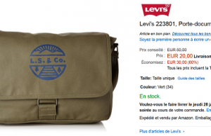 Sacoche porte document Levis à 20 € au lieu de 50 € (-60%)