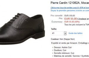 Mocassins Pierre Cardin à 55 € au lieu de 110 € (-50%)