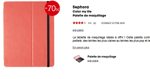 Palette maquillage Sephora à 11,95 € au lieu de 39,95 € (-70%)