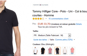 Polo Tommy Hilfiger à partir de 33 € au lieu de 69,90 € sur Amazon