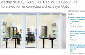 Groupon : Bon d’achat de 300 € payé 19 € pour une monture avec verres correcteurs chez Bayel Optic (Paris)
