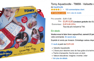 Jeu Tomy Aquadoodle pour dessiner avec de l’eau à 8 € au lieu de 17  €