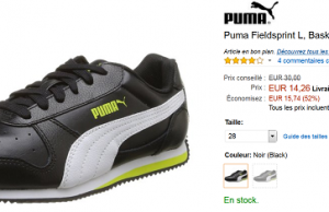 Basket Puma en cuir pour garçon de 14 € à 18 € sur Amazon (-52%)