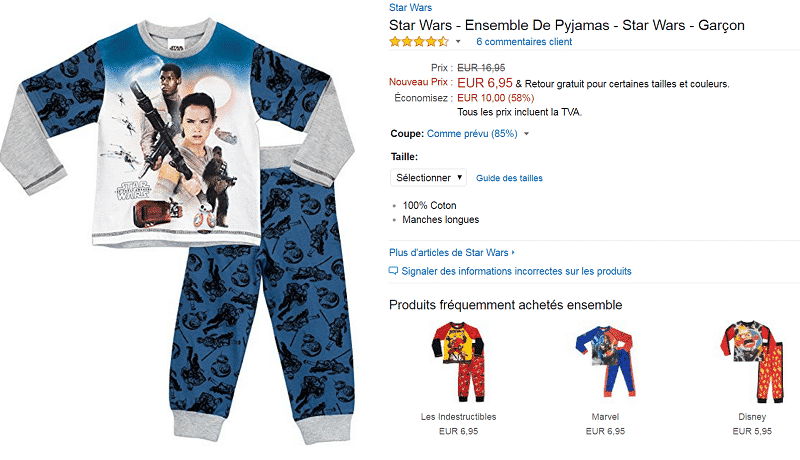 Pyjama Star War pas cher