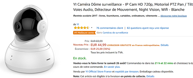 caméra IP pas cher