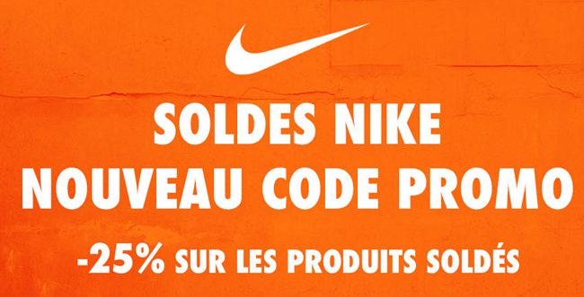 Code promo valable durant les soldes Nike