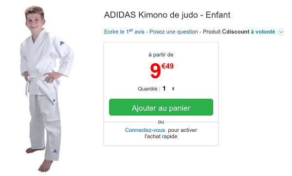 Kimono de judo Adidas pas cher