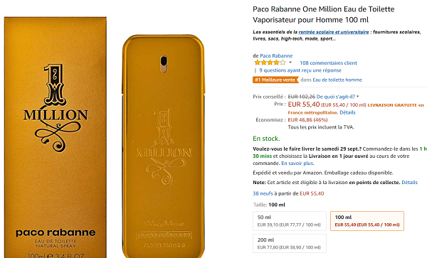 Parfum One Million pas cher
