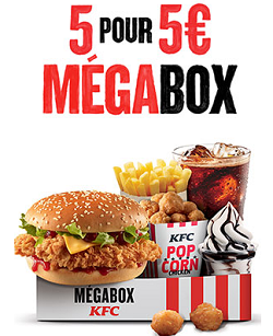KFC ; MegaBox à 5 €